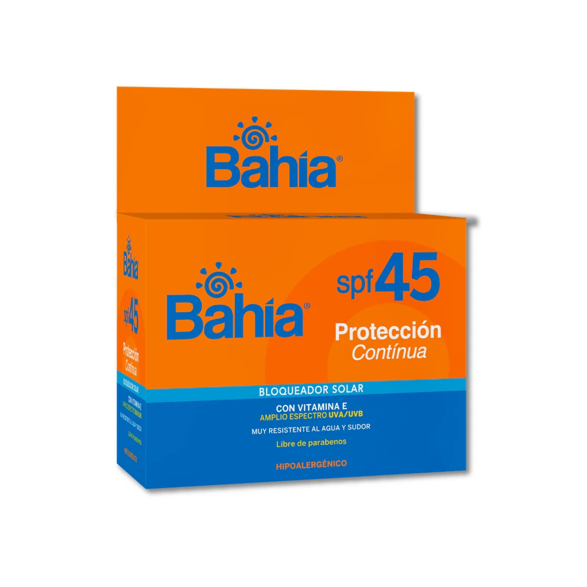 BLOQUEADOR SOLAR 45 SPF PROTECCIÓN CONTINUA BAHIA DISP 20 SACHETS X 10 GRS